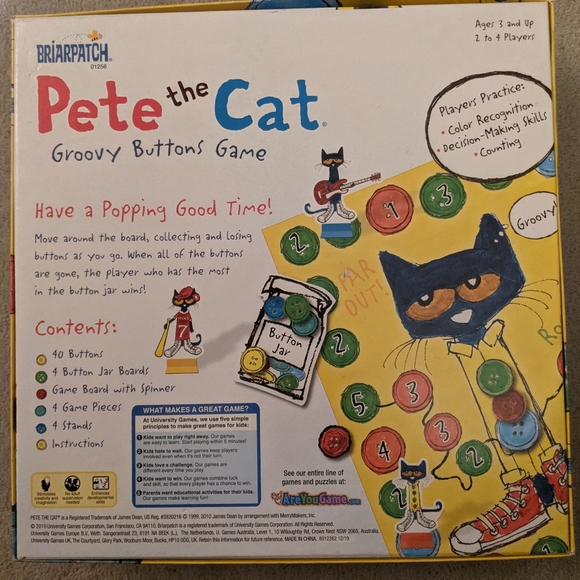 Pete the Cat Groovy Buttons Game. Based on the NY Times Best Selling Book Series - Picture 2 of 5